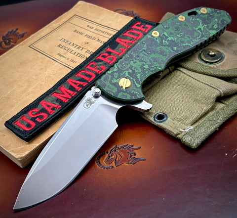 Specialty Hinderer XM-24 Spearpoint Battle Bronze Ti Jungle Wear Fat Carbon Fiber with S45VN SW Blade Brass HW - USA MB