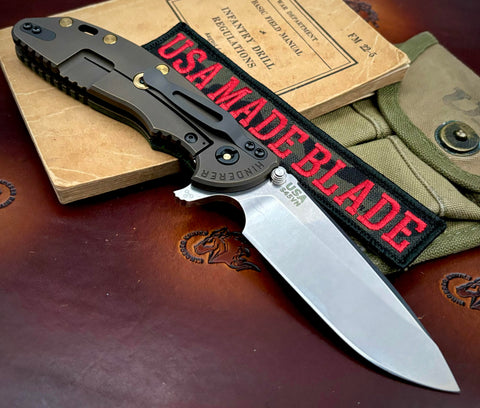 Specialty Hinderer XM-24 Spearpoint Battle Bronze Ti Jungle Wear Fat Carbon Fiber with S45VN SW Blade Brass HW - USA MB