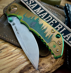 Spartan Blades Harsey Folder Sasquatch at Sunset Special Edition MAGNACUT Bronze Ti Hardware - USA MB