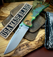 Spartan Blades Harsey Folder Sasquatch at Sunset Special Edition MAGNACUT Bronze Ti Hardware - USA MB