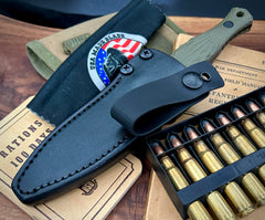 Les George Galvo with Green Tephra G10 Black Cerakote 3V Blade - USA MB