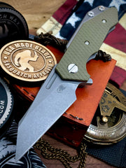 Wharnie Hinderer Half Track Gen 2 OD G10 Working Finish Ti with Working Finish Magnacut Blade