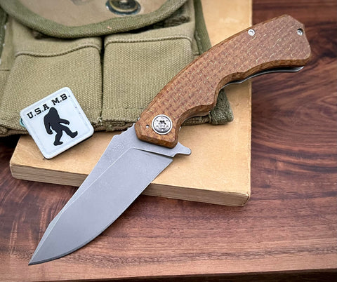 Wilmont Knives Mini PRSA Thunderstorm Kevlar with Gold Wire Ti Framelock Ti Hardware S35VN Blade - USA MB