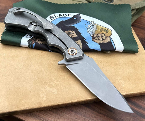 Wilmont Knives Mini PRSA Shred Carbon Fiber Ti Framelock Ti Hardware S35VN Blade Copper Pivot Collar - USA MB