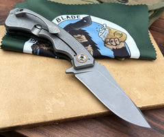 Wilmont Knives Mini PRSA Shred Carbon Fiber Ti Framelock Ti Hardware S35VN Blade Copper Pivot Collar - USA MB