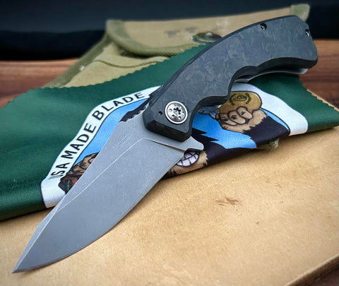 Wilmont Knives Mini PRSA Shred Carbon Fiber Ti Framelock Ti Hardware S35VN Blade - USA MB
