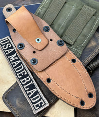 ZT0004 with Cru-Wear Blade, Canvas Micarta Handles, and Tan Leather Sheath - USA MB