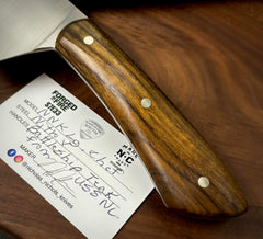 Nicholas Nichols Chef Knife Nitro-V U.S.S. North Carolina Battleship Teak Wood - USA MB