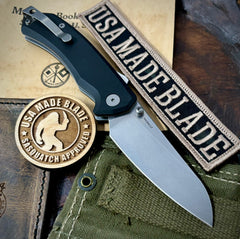 Chupacabra from Tactile Knife Company Tumbled Magnacut with Black Aluminum Scales Ti Hardware and Ti Lynch Clip - USA MB