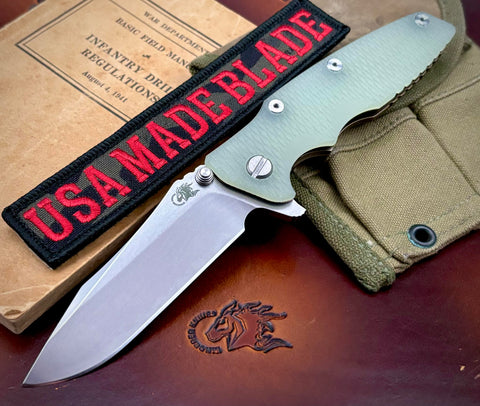 Hinderer Eklipse 3.5" Spearpoint Translucent Green G10 Bronze Anodized Ti andd Stonewashed S45VN Blade
