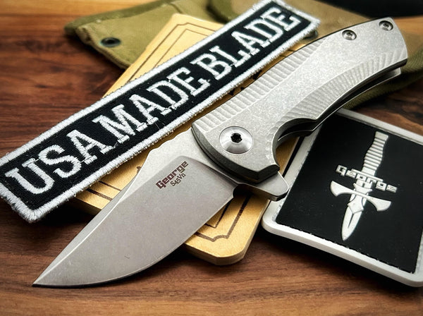 Les George Knives ESV Flipper Facet Ti and S45VN Blade