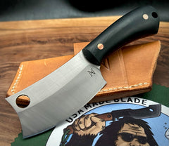 Nicholas Nichols Mini Cleaver Black Micarta Handles with Copper Pins in Nitro-V - USA MB