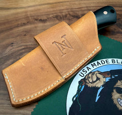 Nicholas Nichols Mini Cleaver Black Micarta Handles with Copper Pins in Nitro-V - USA MB