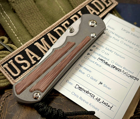 Chris Reeve Large Inkosi with Natural Micarta Inlay 12/19/2024 Magnacut - USA MB