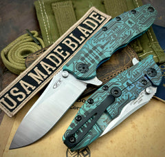 ZT0562TI Full Ti with Anodized Engraved Circuit Squatch and Magnacut Blade - USA MB