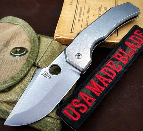 Zermeno Custom Knives Tyr Full Ti with Magnacut Blade, BackSpacer, and Steel Lock Insert - USA MB