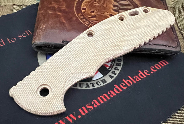 Smooth Natural Micarta Scale for Hinderer XM-24