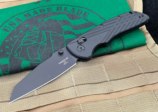 Hogue Deka ABLE Lock Black G10 Handles and Black Cerakoted 20CV Wharncliffe Blade