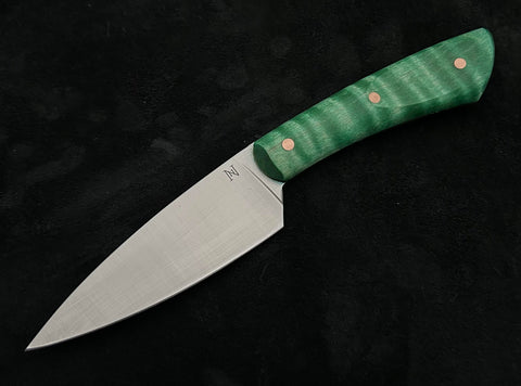 Nicholas Nichols Petty Knife with Green Maple Handles, Copper Pins and Nitro-V - USA MB