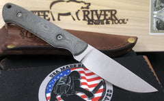 White River Small Game Black and OD Linen Micarta Handle - USA Made Blade