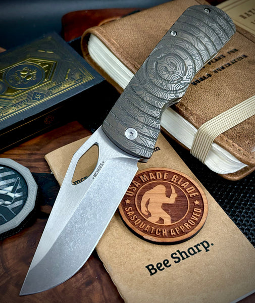 Topo Atomic Bronze McNees Knives Dixon Full Ti Shockwave Ti with 3.75