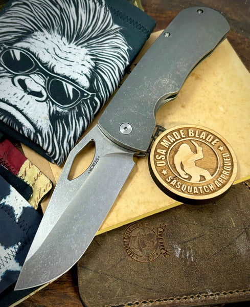 McNees Knives Dixon Atomic Stonewashed Full Ti with 3.75