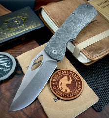 Topo Atomic Stonewashed McNees Knives Dixon Full Ti with 3.75" Magnacut Satin Blade and Satin Hardware
