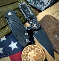 Battled Stars & Streuos Wharnie Hinderer Half Track Gen 2 Full Ti Battle Black Handles with Battle Black Magnacut Blade