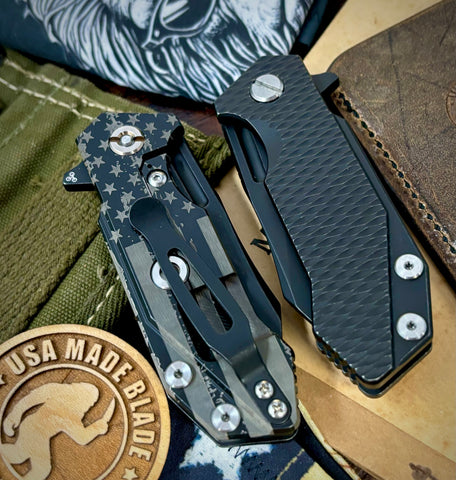 Battled Stars & Streuos Wharnie Hinderer Half Track Gen 2 Full Ti Battle Black Handles with Battle Black Magnacut Blade
