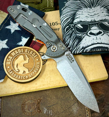 Hinderer XM-18 3.25 Spearpoint Orange G10 Working Finish Ti and Stonewashed S45VN Blade