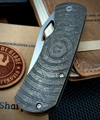 Topo Atomic Bronze McNees Knives Dixon Full Ti Shockwave Ti with 3.75" Magnacut Satin Stonewashed Blade and Satin Hardware