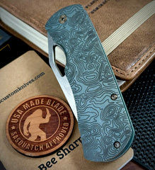 Topo Ammo Can Green McNees Knives Dixon Full Ti with 3.75" Magnacut Satin Blade and Bronze Satin Hardware