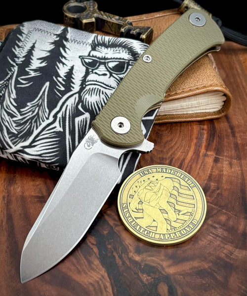 Project X Sheepsfoot OD Green G10 Bronze Ti with Stonewashed Magnacut Blade