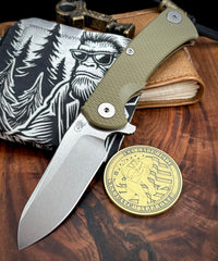 Project X Sheepsfoot OD Green G10 Bronze Ti with Stonewashed Magnacut Blade