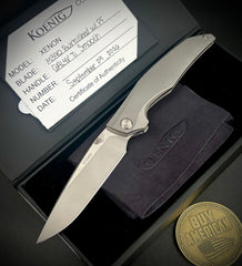 Koenig Xenon with M390 Burnished Blade with Polished Flats and Smooth Ti Handles XE111111111