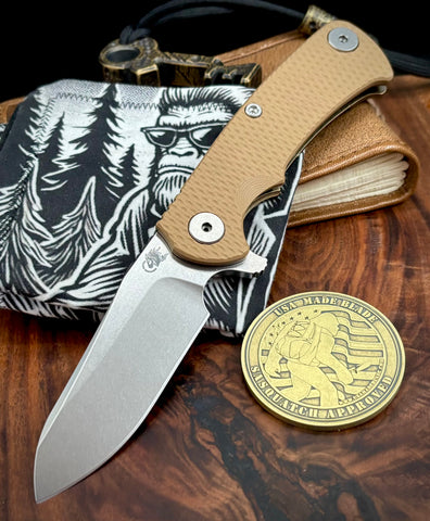 Project X Sheepsfoot Coyote G10 Bronze Ti with Stonewashed Magnacut Blade