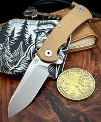 Project X Sheepsfoot Coyote G10 Bronze Ti with Stonewashed Magnacut Blade