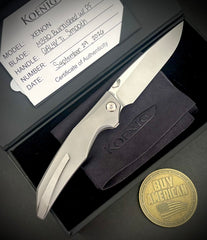 Koenig Xenon with M390 Burnished Blade with Polished Flats and Smooth Ti Handles XE111111111