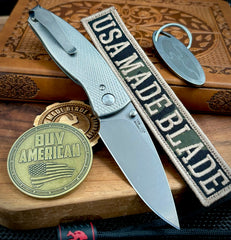 Three Rivers Manufacturing (TRM) Neutron 2 Liner Lock with 3D Lizard Skin Titanium and Magnacut Steel - USA MB
