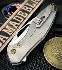 Koenig Mini Arius with M390 Burnished Blade Corda Ti and Bronze Ti Hardware MA111511331