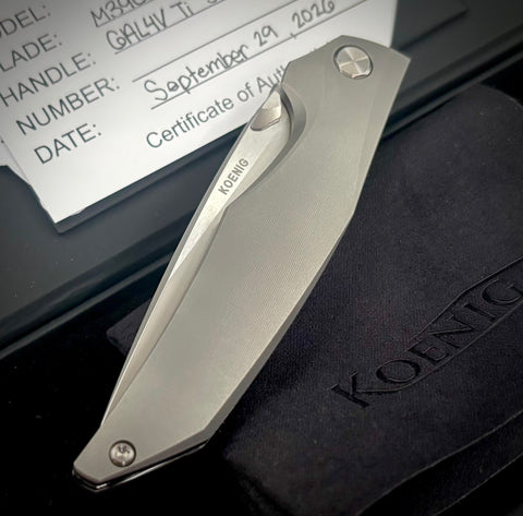 Koenig Xenon with M390 Burnished Blade with Polished Flats and Smooth Ti Handles XE111111111