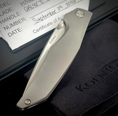 Koenig Xenon with M390 Burnished Blade with Polished Flats and Smooth Ti Handles XE111111111