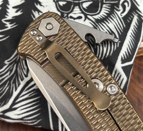 Project X Sheepsfoot Coyote G10 Bronze Ti with Stonewashed Magnacut Blade