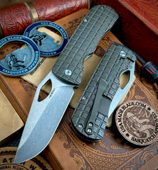 McNees Knives Dixon Full Ti Atomic Bronze Frag Ti with 3.75" Magnacut Satin Stonewashed Blade and Satin Hardware