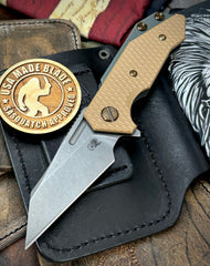 Ammo Can Green Wharnie Hinderer Half Track Gen 2 Coyote G10 Anodized Working Finish Ti with Working Finish Magnacut Blade and Bronzed Out HW