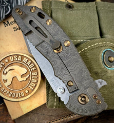 Topo Hinderer XM-24 Harpoon Spanto Red G10 Battle Bronze Ti and S45VN Working Finish Blade with Sasquatch Clip
