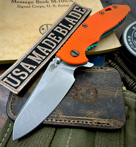 Toxic Anomascus Hinderer XM-18 3.5 Sheepsfoot Anomascus Ti Orange G10 Stonewashed S45VN Blade