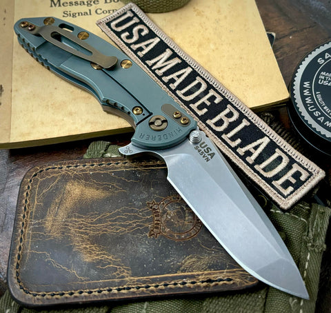 Ammo Can Green Hinderer XM-18 3.5 Spanto FDE G10 Stonewashed Finish S45VN Blade Bronzed Out HW