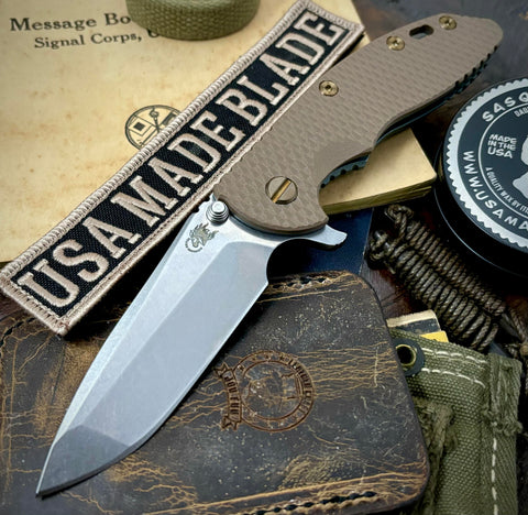 Ammo Can Green Hinderer XM-18 3.5 Spanto FDE G10 Stonewashed Finish S45VN Blade Bronzed Out HW