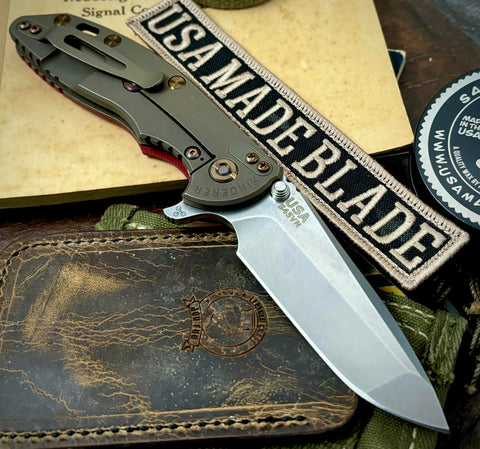 Battle Bronzed Out Hinderer XM-18 3.5 Spanto Red G10 Working Finish S45VN Blade Bronzed Out HW